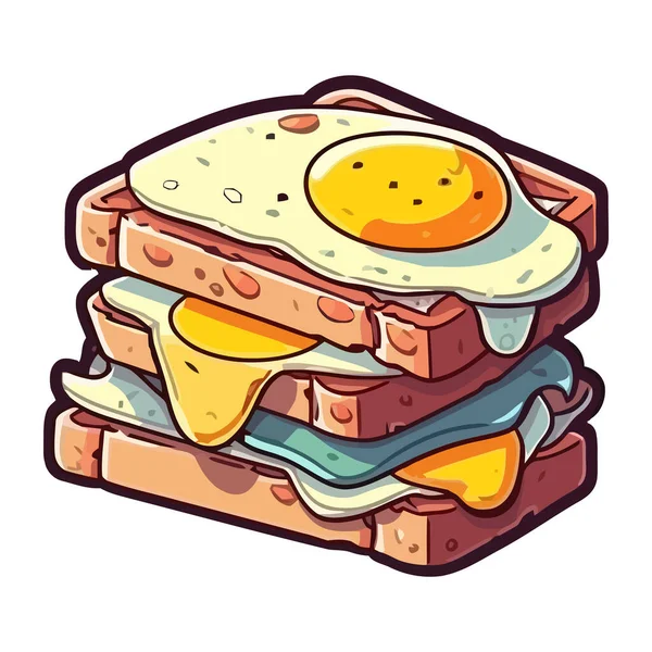 Sandwich Empilé Légumes Frais Repas Gastronomique — Image vectorielle