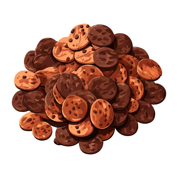Biscuits Chocolat Icône Dessert Isolé — Image vectorielle