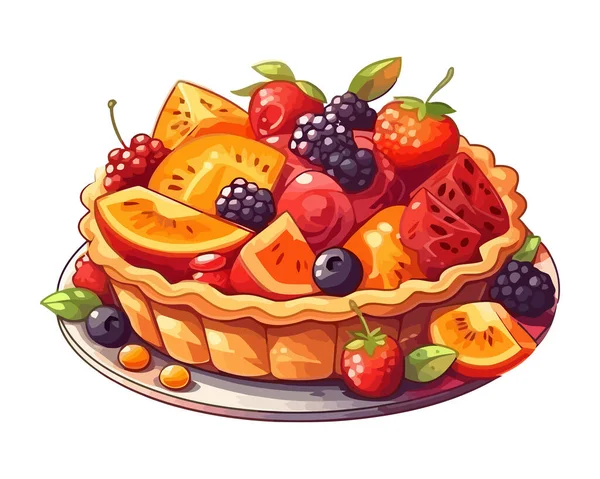 甜浆果蛋糕美味甜点图标隔离 — 图库矢量图片