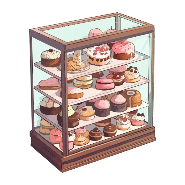 甜甜的烤甜点和小吃图标隔离 — 图库矢量图片