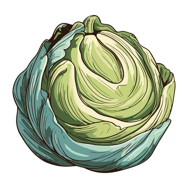 Fresh Organic Salad Healthy Vegetarian Meal Icon Isolated — Stock Vector
