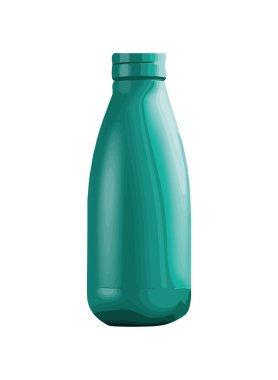 Mavi sıvı tasarım simgesi izole edilmiş cam şişe