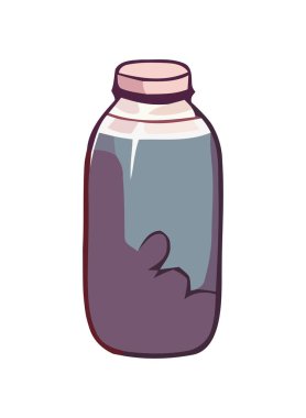 Taze meyve suyu şişesi kırmızı ikon izole edildi