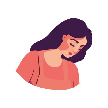 Genç bir kızın portre resmindeki hüzün izole edilmiş.