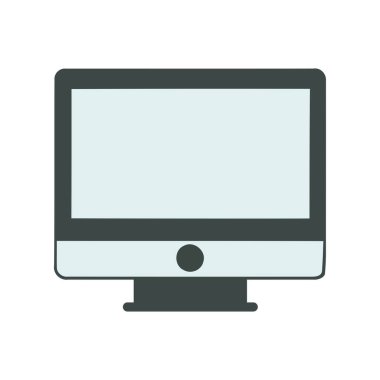Modern bilgisayar monitörü, teknoloji simgesi izole edildi