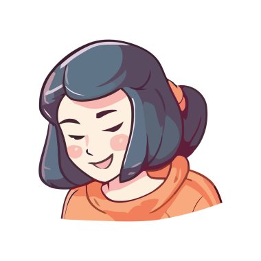 Gülümseyen kadın, mutluluk ve aşk ikonu izole edilmiş