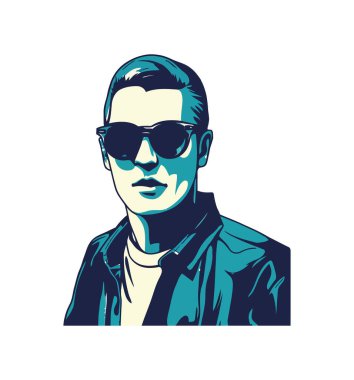 Siyah güneş gözlüğü takmış şık bir adam izole edilmiş.