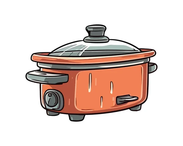 Metallic Steel Pot Cooker Handle Icon Isolated — Stock Vector