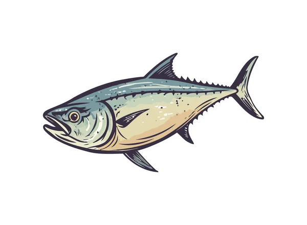 Vector Illustration Fish White Backdrop Icon Isolated — Stock Vector