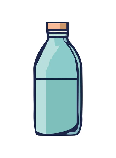 Освежающая Вода Пластиковой Бутылке Дизайн Значок Изолирован — стоковый вектор