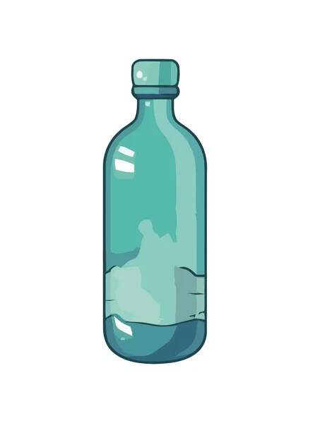 Transparentes Glas Mit Blauem Flüssigkeitssymbol Isoliert — Stockvektor