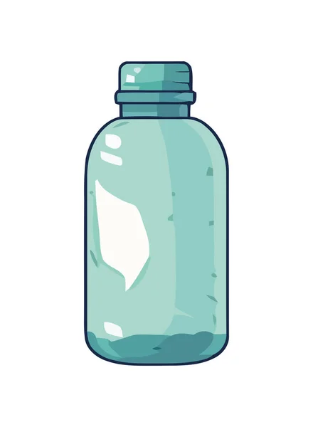 Дизайн Медичної Пляшки Рідиною Всередині Значка Ізольовано — стоковий вектор
