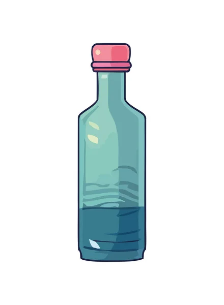 Διαφανές Πλαστικό Μπουκάλι Μπλε Υγρό Εικονίδιο Απομονωμένο — Διανυσματικό Αρχείο