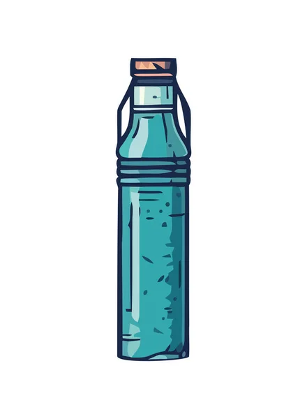 Icono Botella Medicina Con Icono Gota Líquida Azul Aislado — Vector de stock
