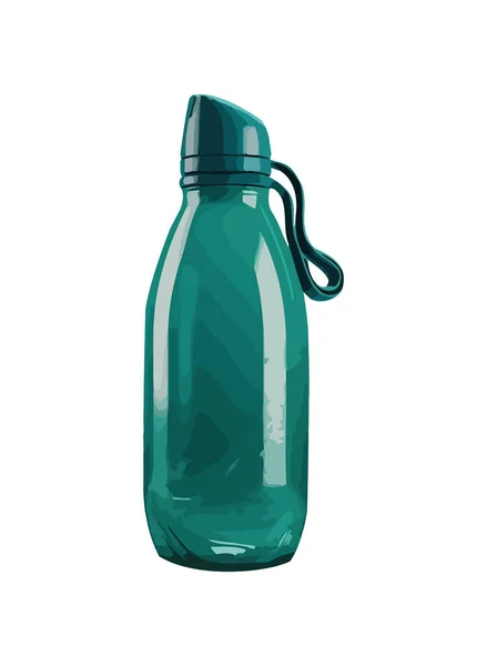 Прозрачная Стеклянная Бутылка Свежей Синей Жидкостью — стоковый вектор