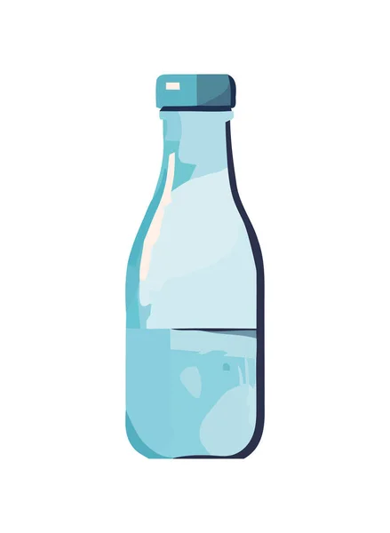 Bebida Orgánica Fresca Botella Vidrio Transparente Icono Aislado — Vector de stock