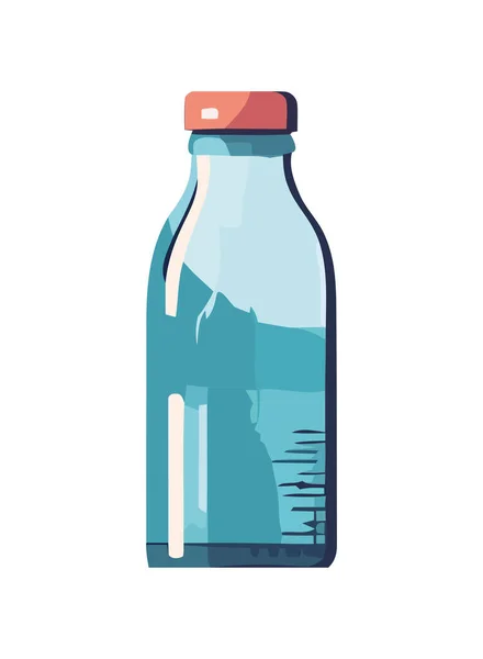 Transparentes Glas Mit Blauem Symbol Für Organische Flüssigkeit Isoliert — Stockvektor