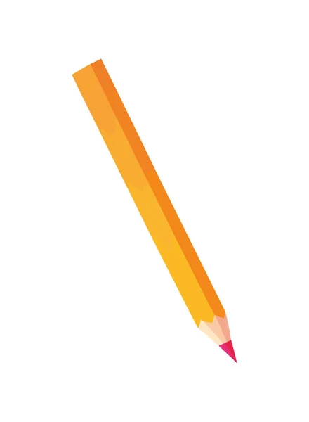 Yellow Pencil Sketch White Backdrop Design Icon Isolated — Stock Vector