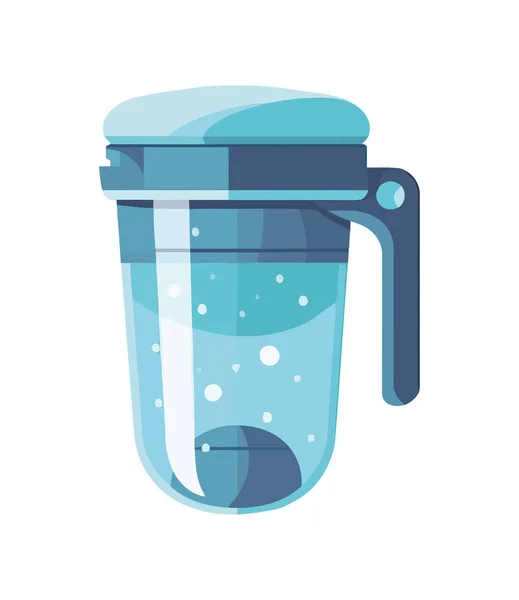 Blue Bottle Symbolizes Purified Water Freshness Icon Isolated — Stock Vector