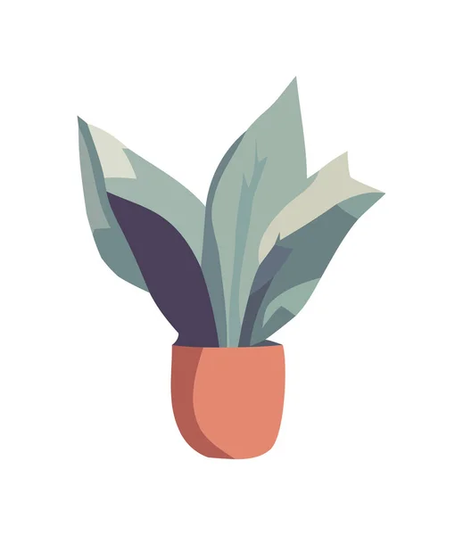 Krukväxt Och Blommor Symboliserar Tillväxt Ikon Isolerad — Stock vektor