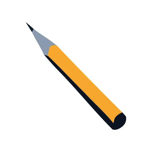 Ostry Ołówek Białej Ikonie Izolowane — Wektor stockowy