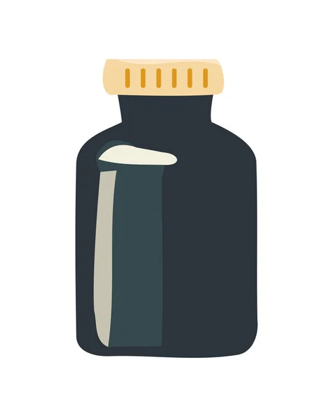 Organic Medicine Bottle Healthcare Wellness Icon Isolated — Stock Vector