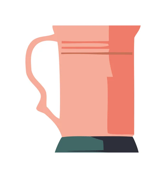 Coffee Mug White Icon Isolated — Stock Vector