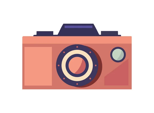 Caméra Antique Sur Icône Blanche Isolée — Image vectorielle