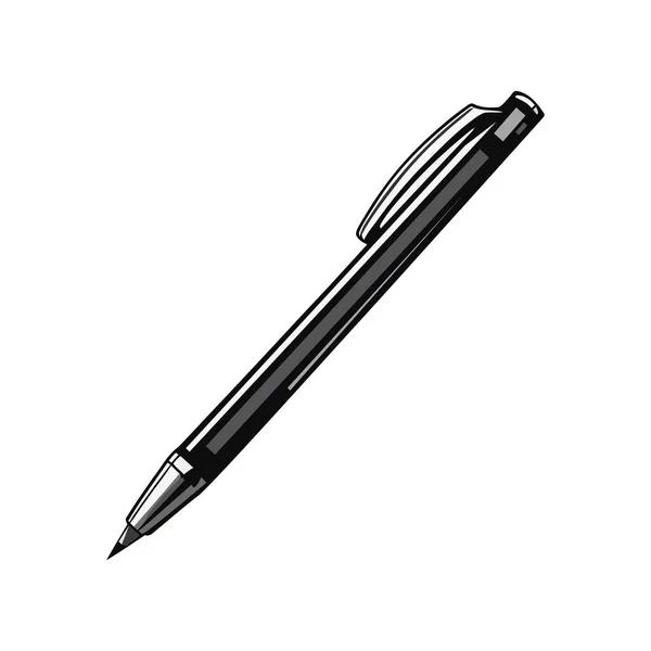 Metalowy Długopis Białym Tle Ikona Izolowane — Wektor stockowy