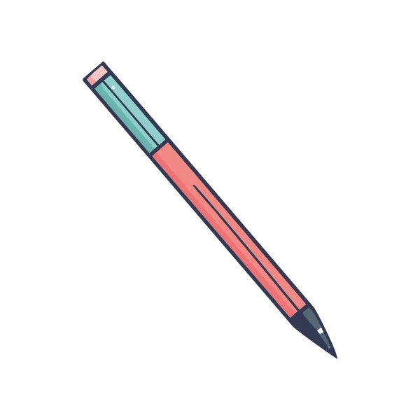 Ein Einzelnes Bleistift Symbol Auf Flachem Icon Isoliert — Stockvektor