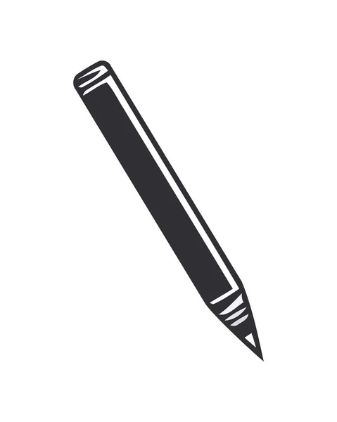 Silhuette Approvisionnement Crayon Icône Isolée — Image vectorielle