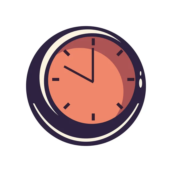 Στρογγυλό Ρολόι Εικονίδιο Ώρας Απομονωμένο Σχέδιο — Διανυσματικό Αρχείο