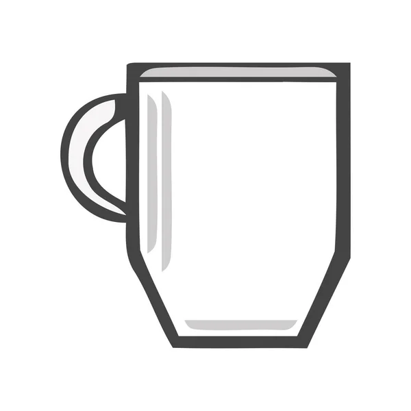 Keramische Tasse Kaffee Ikone Isoliert — Stockvektor