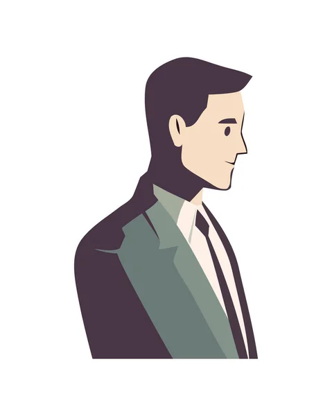 Successful Businessman Portrait Icon Isolated — Stock Vector