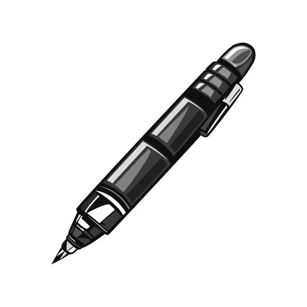 Metallic Pen Creëert Scherpe Handtekening Pictogram Geïsoleerd — Stockvector