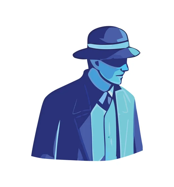 Moderne Geschäftsmann Silhouette Blauer Anzugjacke — Stockvektor