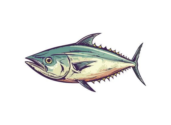 Peixe Fresco Ícone Refeição Frutos Mar Gourmet Isolado —  Vetores de Stock
