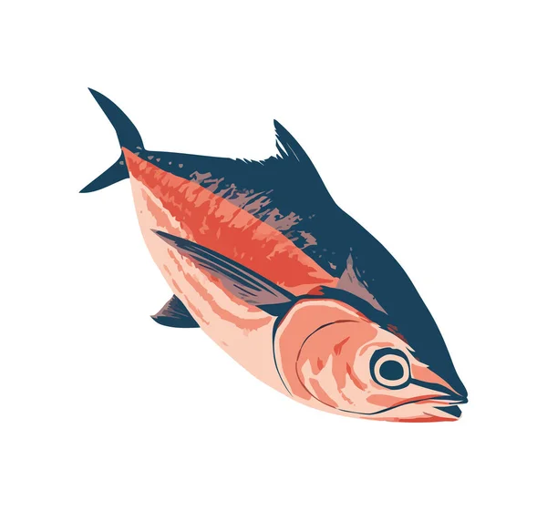 Podvodní Rybí Symbol Roztomilé Ikony Kresleného Designu Izolované — Stockový vektor