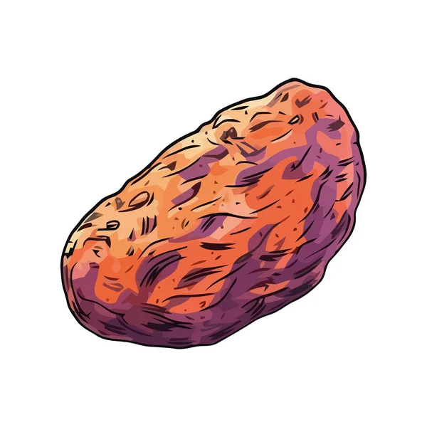 Icône Pomme Terre Biologique Fraîche Mûre Saine Isolée — Image vectorielle