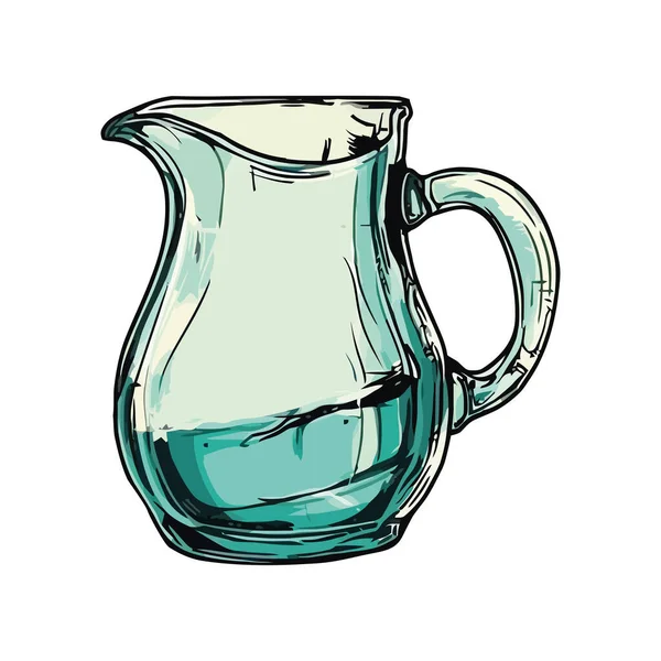 Glazen Pot Met Sierlijk Blauw Design Icoon Geïsoleerd — Stockvector