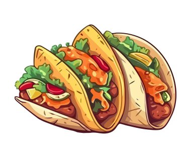 Taze kişniş ve domates ikonlu ızgara biftek taco.