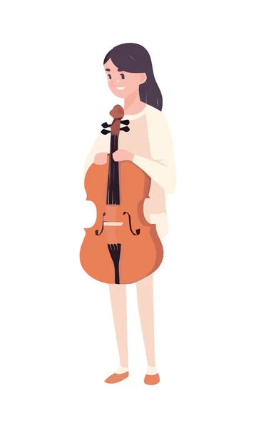 演奏古典音乐图标的小提琴手被隔离 — 图库矢量图片