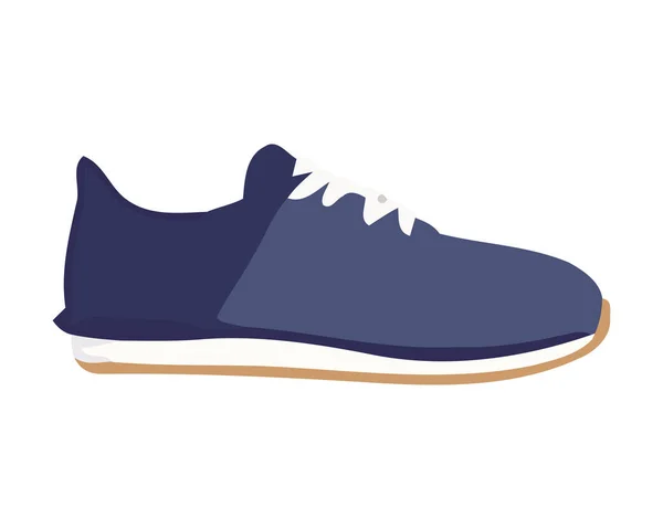 Icono Zapato Deportivo Azul Con Diseño Cordones Aislados — Vector de stock