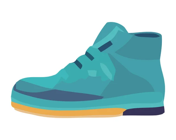 Sapato Esportivo Azul Com Atacador Para Homens Ícone Isolado — Vetor de Stock