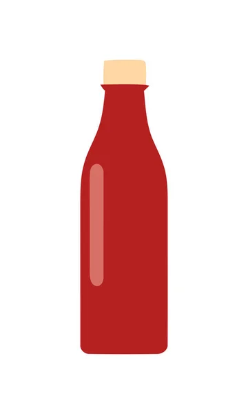 Liquid Občerstvení Skleněné Láhvi Víčkem Ikona Izolované — Stockový vektor