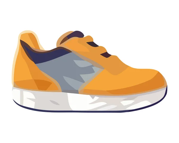 Yellow Sports Shoe Modern Fashion Icon Isolated — Stock Vector