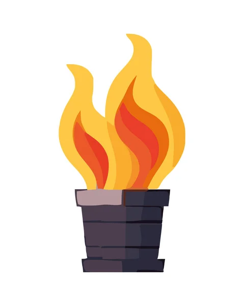 Brûler Flamme Allumant Enfer Nature Sur Fond Icône Isolé — Image vectorielle
