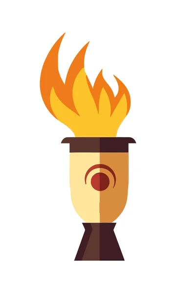 Ikona Pochodně Vektor Žhavý Plamen Síla Hořící Izolované — Stockový vektor