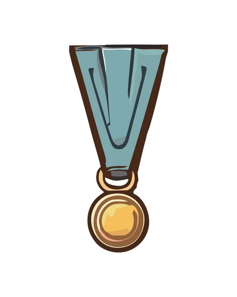 Золота Медаль Символізує Досягнення Спортивній Іконі Ізольовані — стоковий вектор