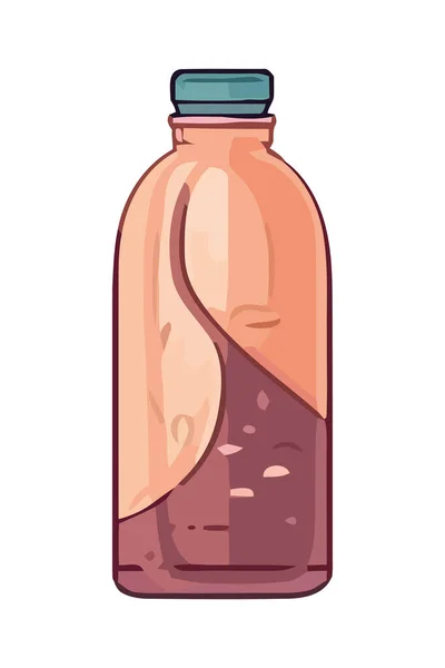 Icono Botella Orgánica Con Líquido Transparente Aislado — Vector de stock